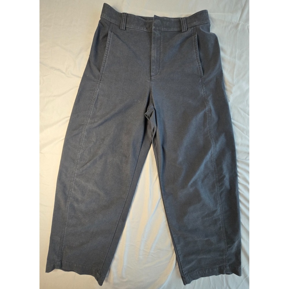 Uniqlo Balloon Pants Minimalis Preppy Colleage Vibe Punk  Barrel Shape Navy Blue